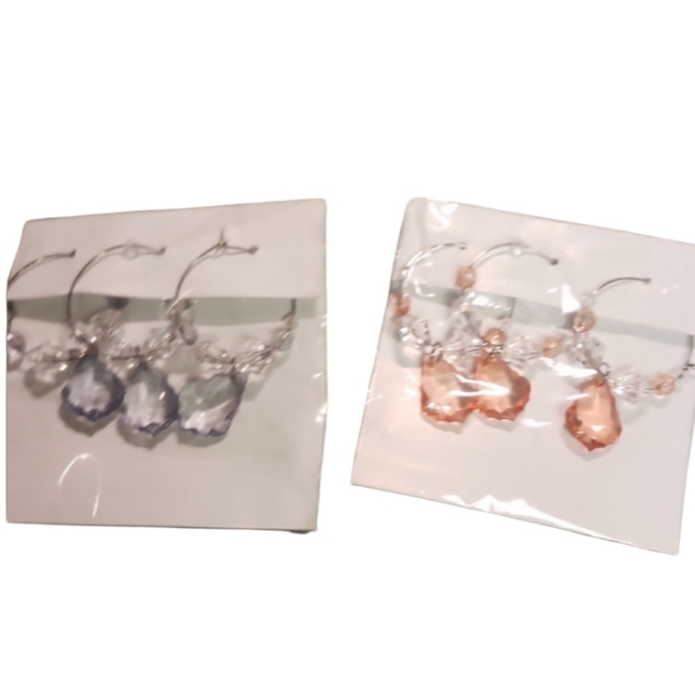 Vintage New Elegant Crystal  Bead Wine Glass Charms